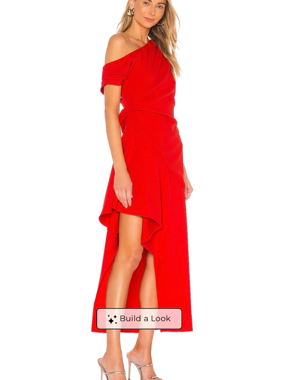 Elliatt Pallas dress. Red One-Shoulder Maxi Dress